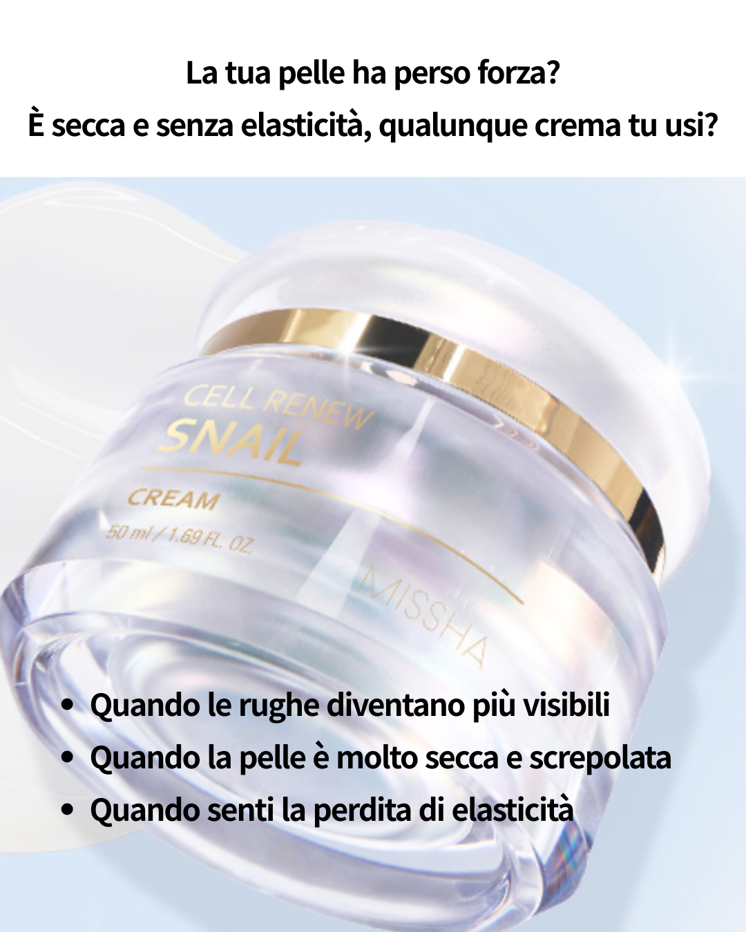 Crema antirughe alla bava di lumaca Super Aqua Cell Renew Snail Cream 52ml